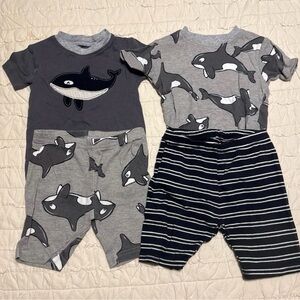 Whale Print Pajama Set 3T